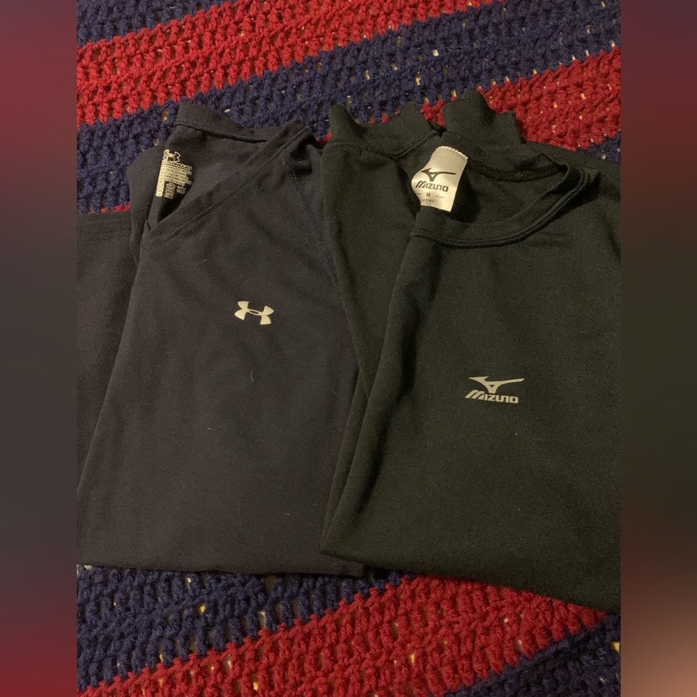 Under Armour and Mizuno long sleeves